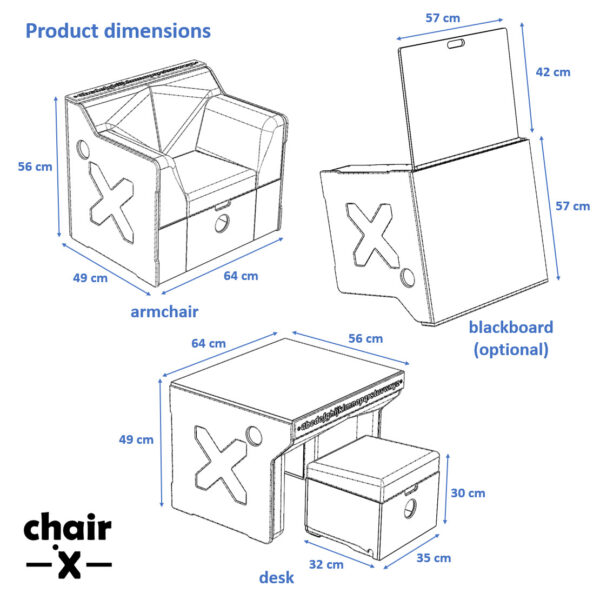 chair-x Mini Dimensions
